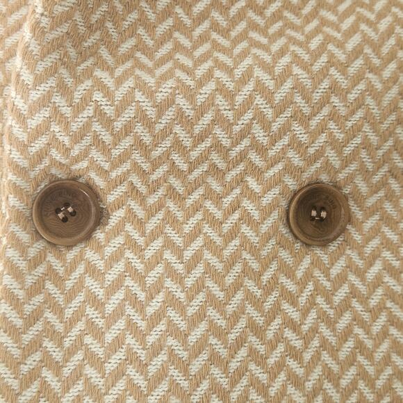 Anine Bing Oversized Fishbone Blazer Tan/White Herringbone Print‎ Size Large - Picture 4 of 11